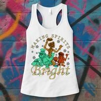 Making Spirits Bright Christmas Haunted Mansion Christmas Women's Tank Top thumb 3