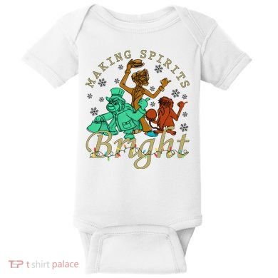 Making Spirits Bright Christmas Haunted Mansion Christmas Baby Bodysuit