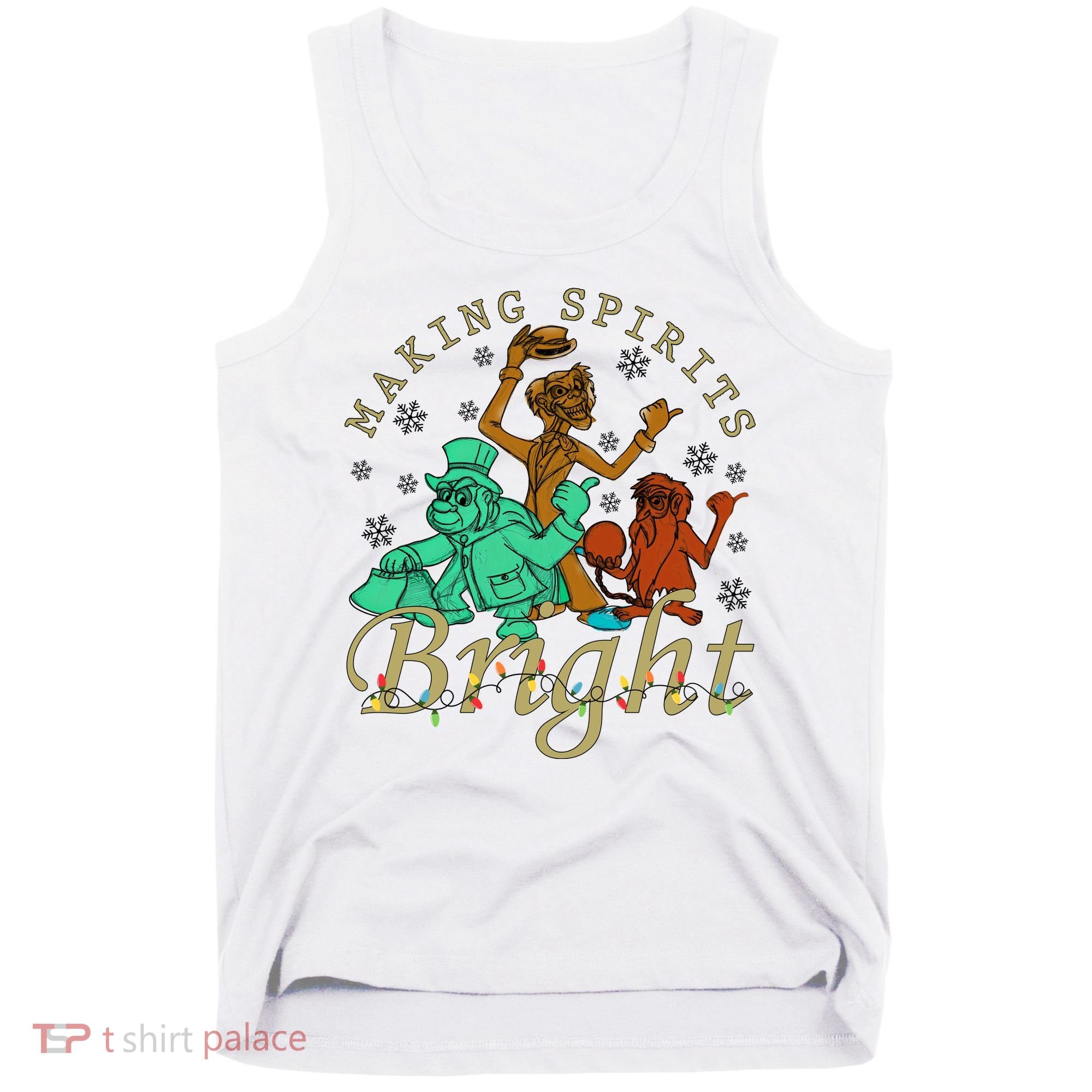 Making Spirits Bright Christmas Haunted Mansion Christmas Tank Top