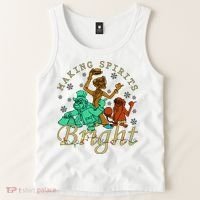 Making Spirits Bright Christmas Haunted Mansion Christmas Tank Top thumb 2