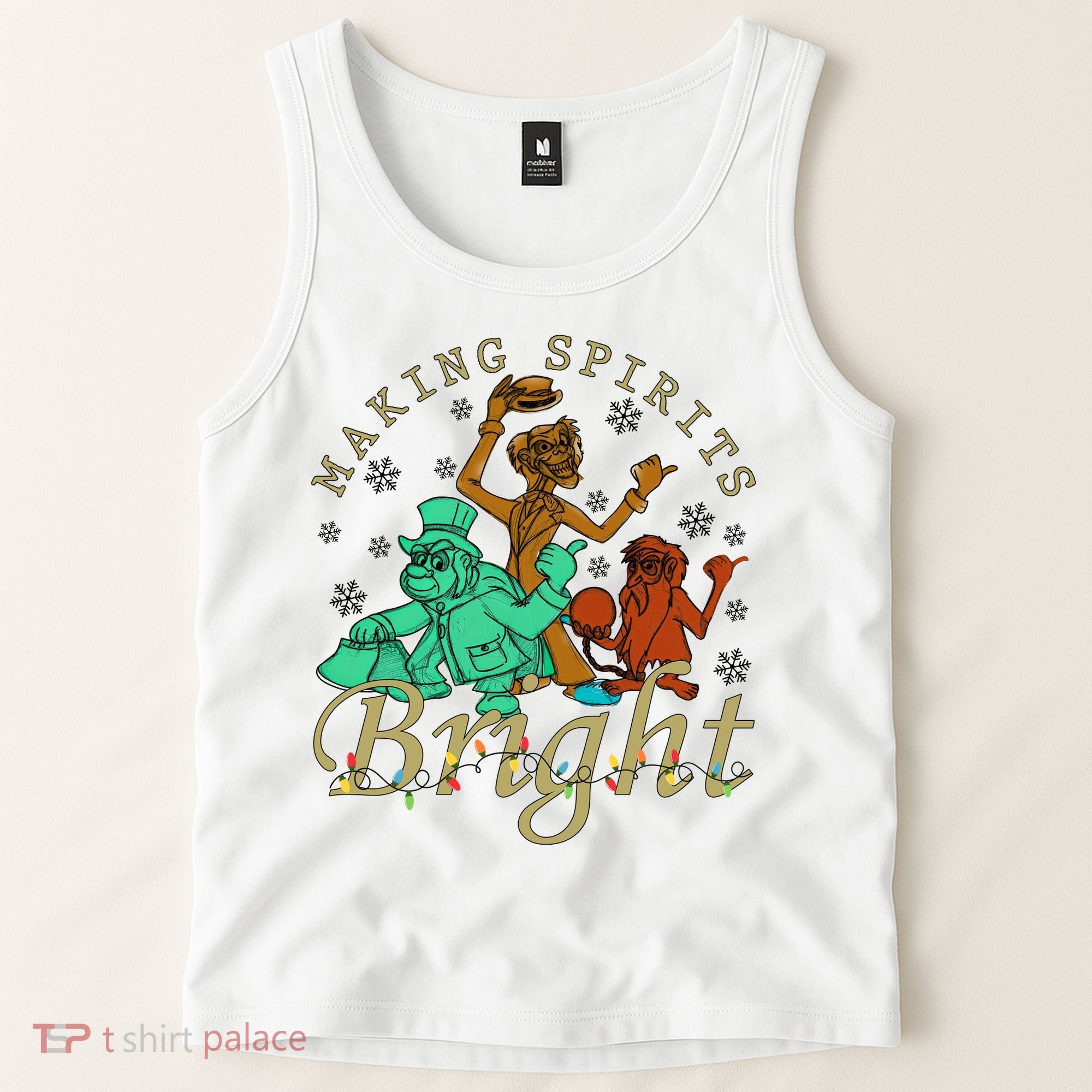 Making Spirits Bright Christmas Haunted Mansion Christmas Tank Top