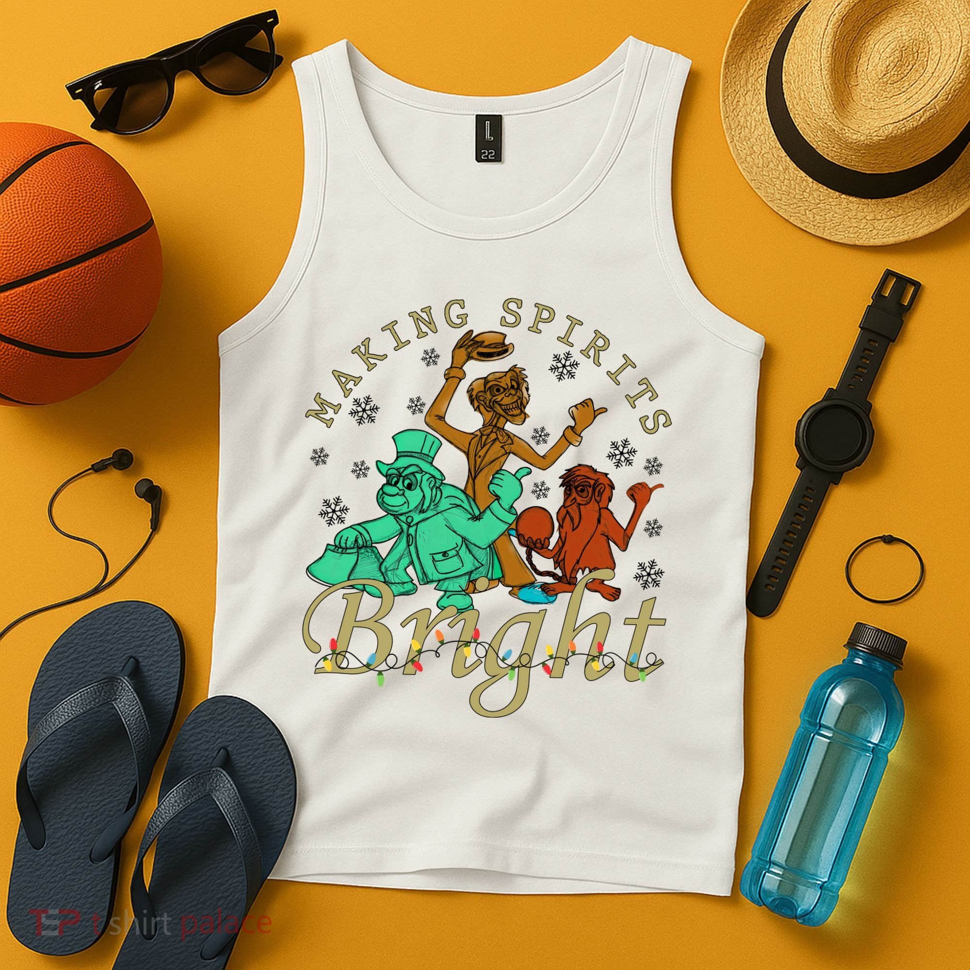 Making Spirits Bright Christmas Haunted Mansion Christmas Tank Top