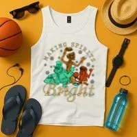 Making Spirits Bright Christmas Haunted Mansion Christmas Tank Top thumb 4