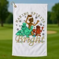 Making Spirits Bright Christmas Haunted Mansion Christmas Golf Towel thumb 1