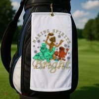 Making Spirits Bright Christmas Haunted Mansion Christmas Golf Towel thumb 2
