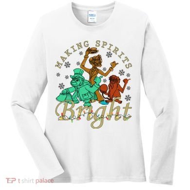Making Spirits Bright Christmas Haunted Mansion Christmas Women's Long Sleeve Shirt
