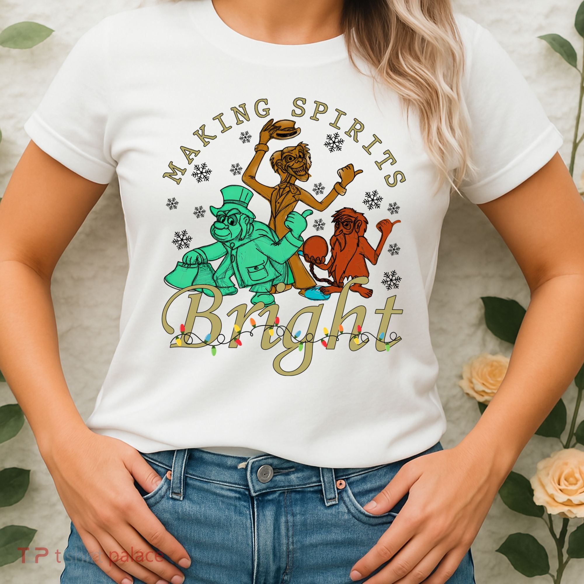 Making Spirits Bright Christmas Haunted Mansion Christmas Women's T-Shirt