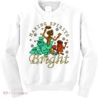Making Spirits Bright Christmas Haunted Mansion Christmas Kids Sweatshirt thumb 0