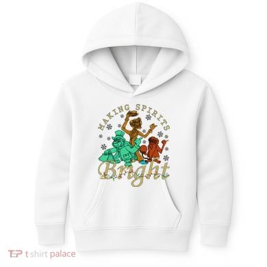 Making Spirits Bright Christmas Haunted Mansion Christmas Kids Hoodie