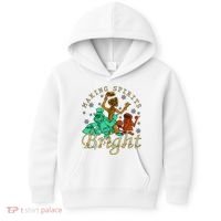Making Spirits Bright Christmas Haunted Mansion Christmas Kids Hoodie thumb 0