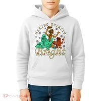 Making Spirits Bright Christmas Haunted Mansion Christmas Kids Hoodie thumb 4