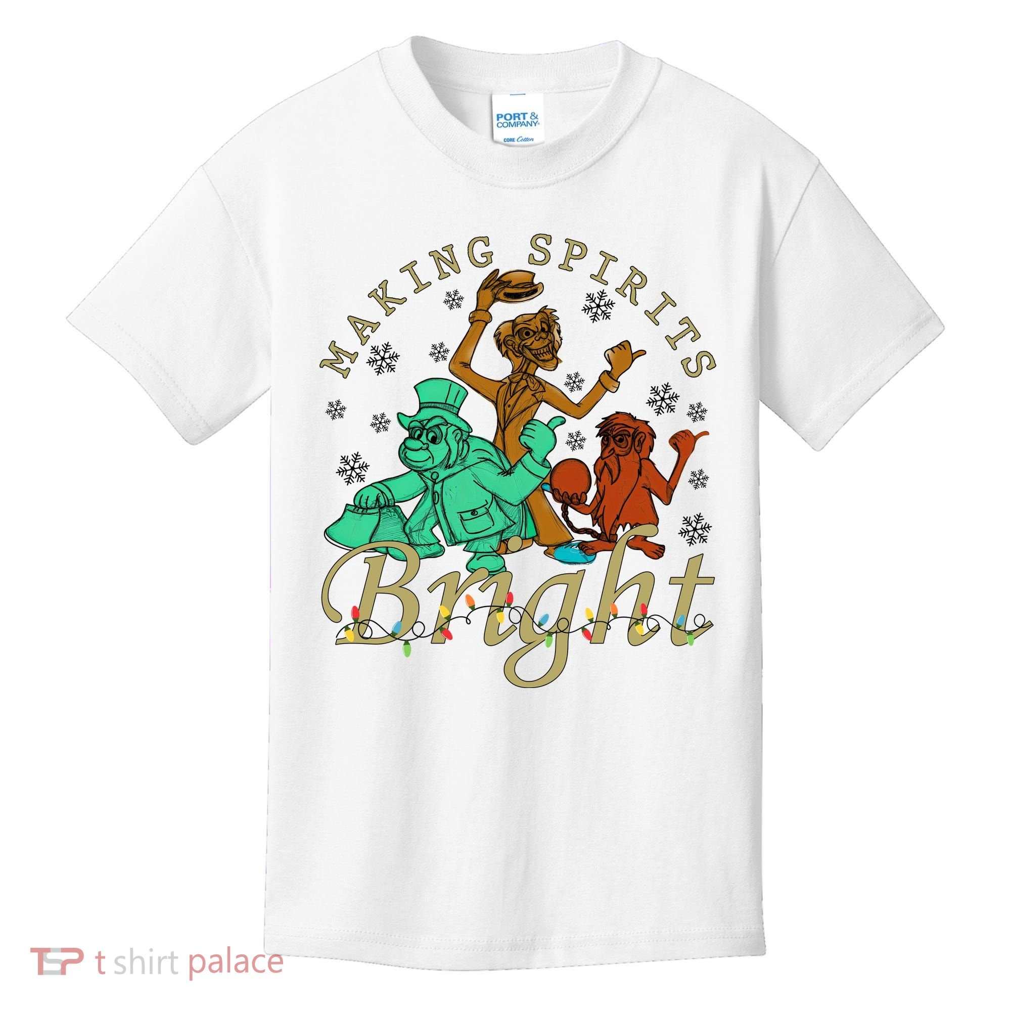 Making Spirits Bright Christmas Haunted Mansion Christmas Kids T-Shirt