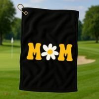 Mom Sunflower Cute Mothers Day Golf Towel thumb 1