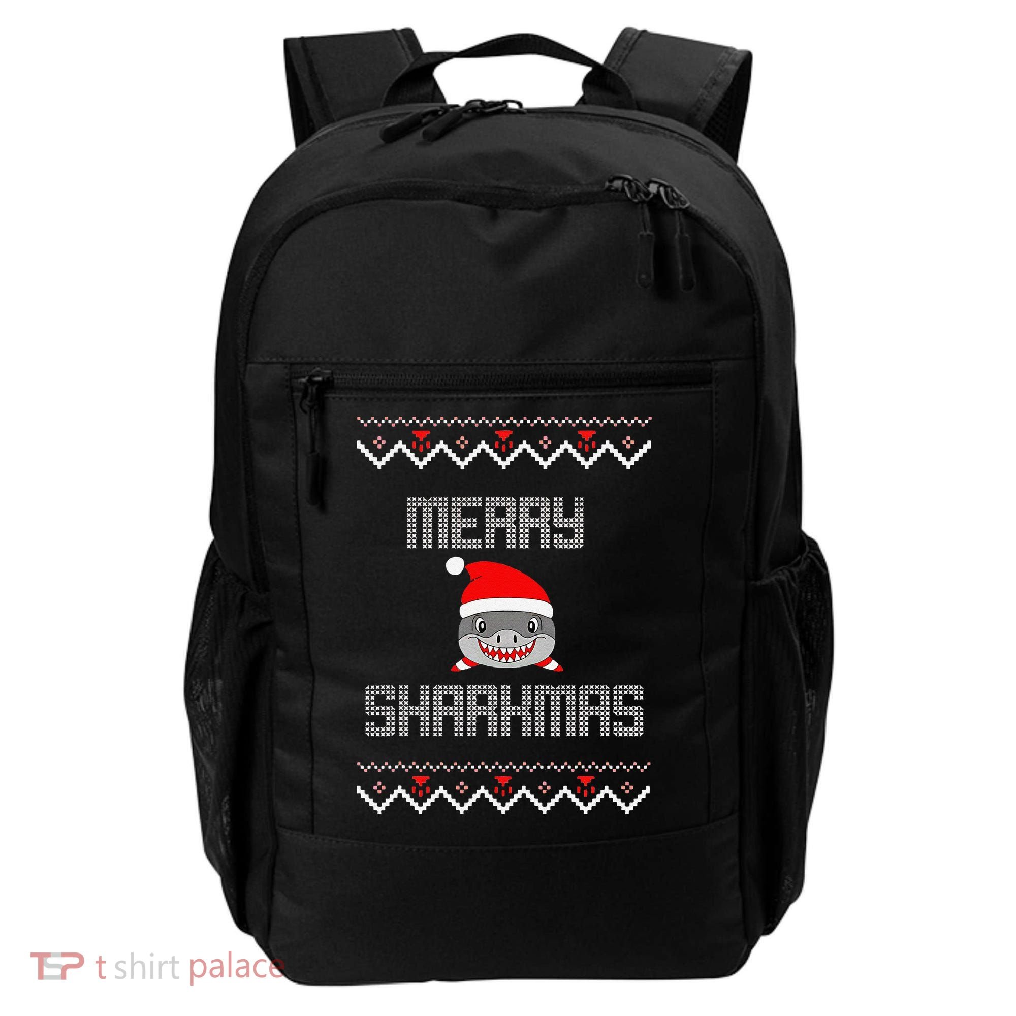 Merry Sharkmas Christmas Funny Shark Ugly Xmas Backpack