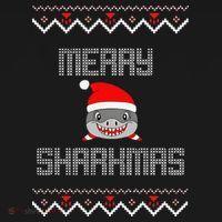 Merry Sharkmas Christmas Funny Shark Ugly Xmas Women's Tank Top thumb 5