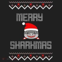 Merry Sharkmas Christmas Funny Shark Ugly Xmas Hat thumb 2