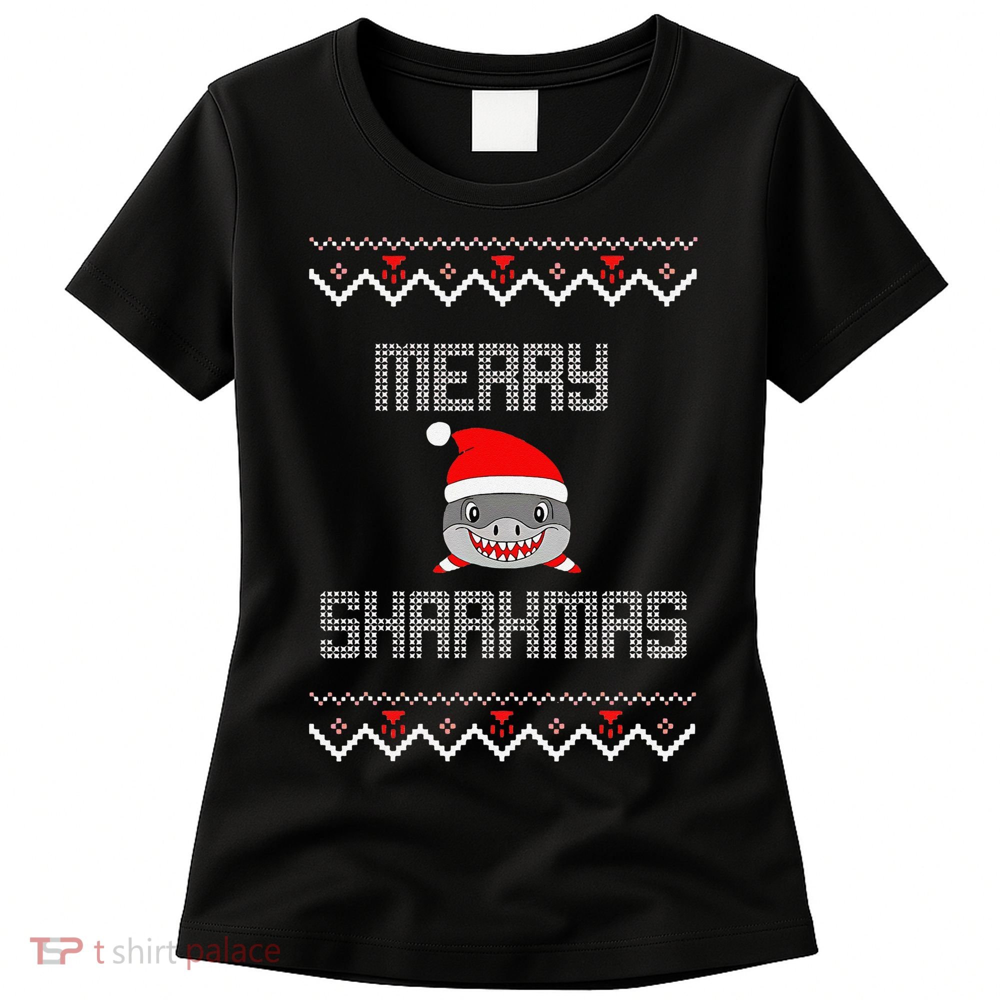 Merry Sharkmas Christmas Funny Shark Ugly Xmas Women's T-Shirt