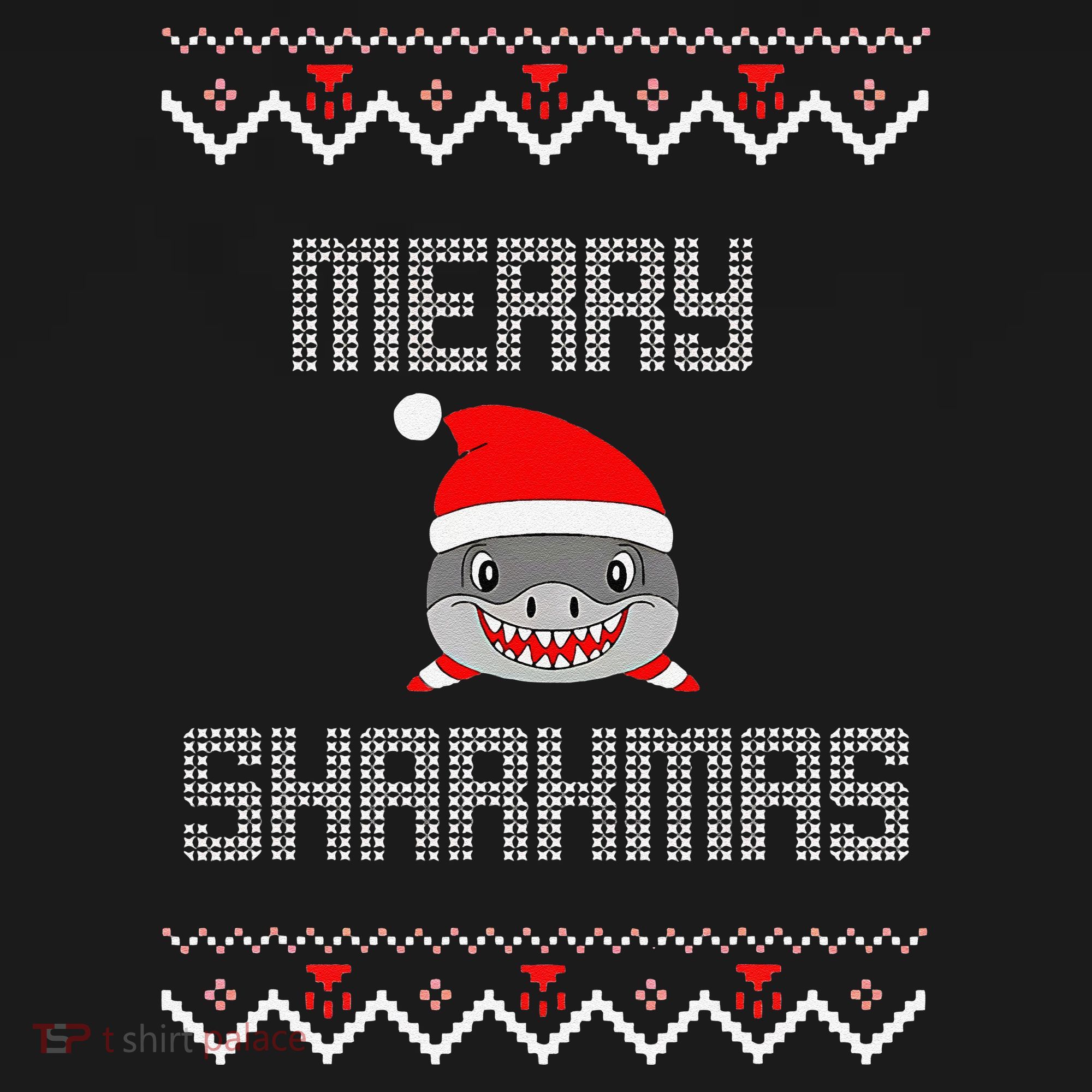 Merry Sharkmas Christmas Funny Shark Ugly Xmas Kids Sweatshirt