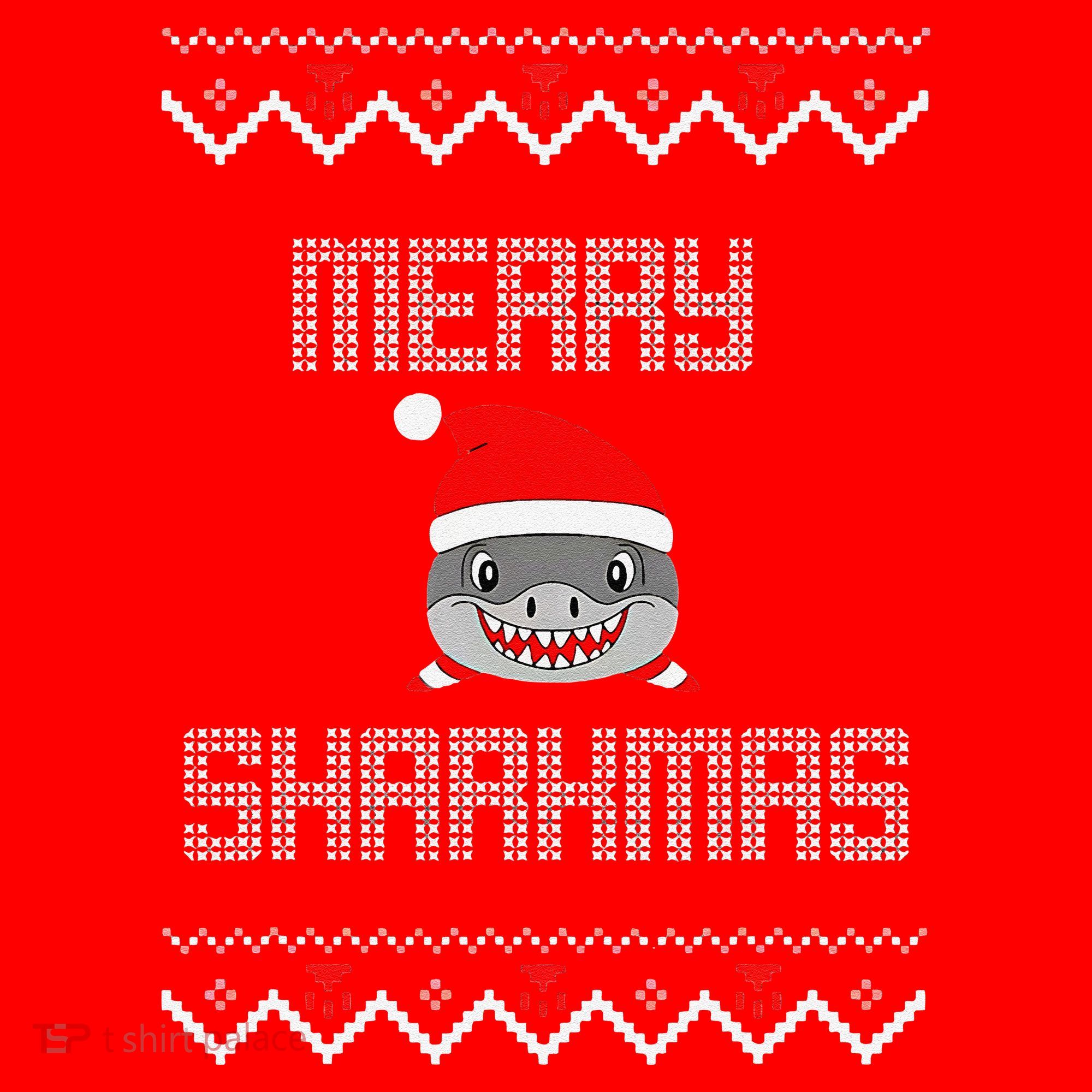 Merry Sharkmas Christmas Funny Shark Ugly Xmas Santa Hat