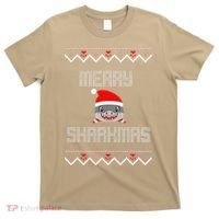 Merry Sharkmas Christmas Funny Shark Ugly Xmas T-Shirt thumb 0