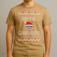 Merry Sharkmas Christmas Funny Shark Ugly Xmas T-Shirt thumb 3