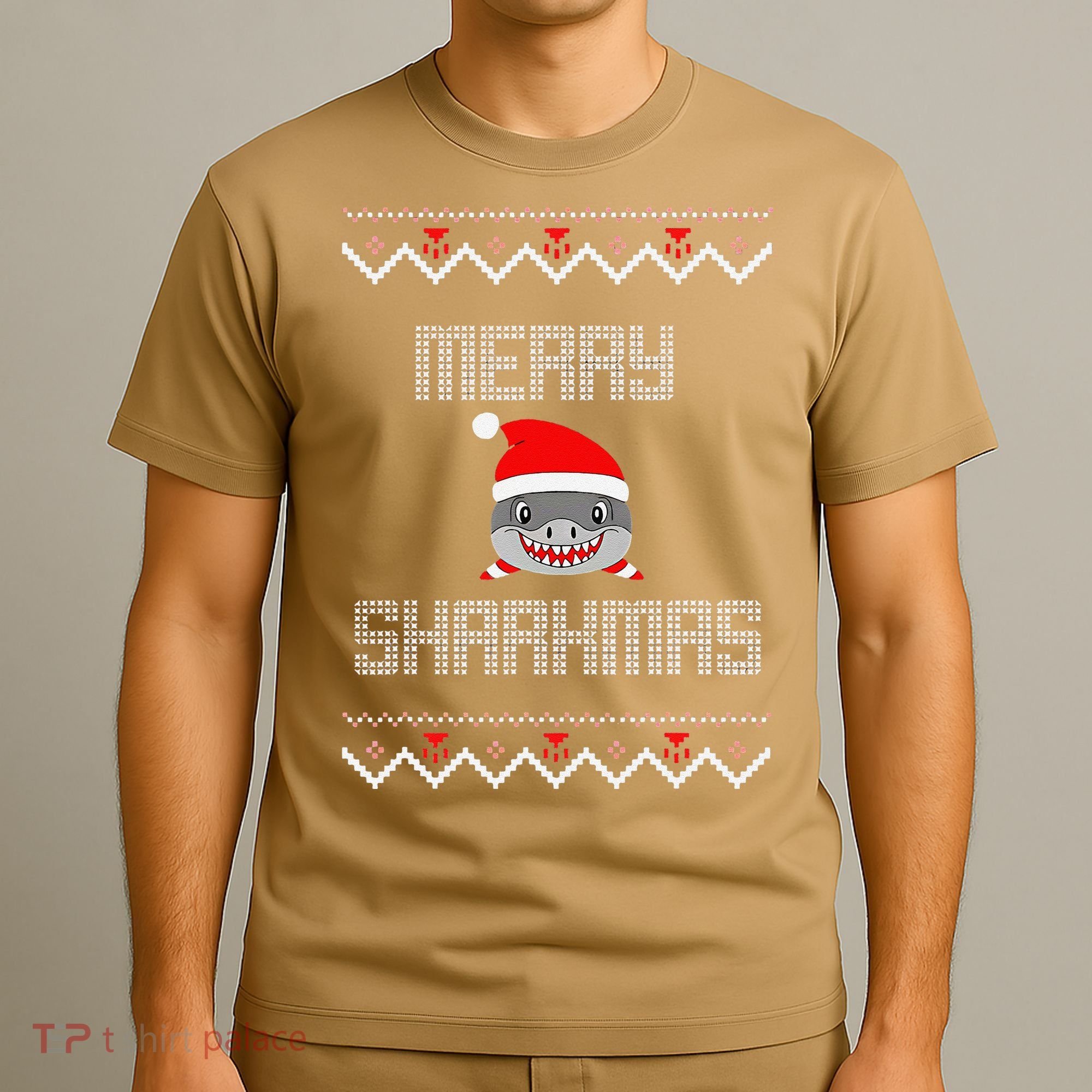 Merry Sharkmas Christmas Funny Shark Ugly Xmas T-Shirt