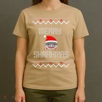Merry Sharkmas Christmas Funny Shark Ugly Xmas T-Shirt thumb 4