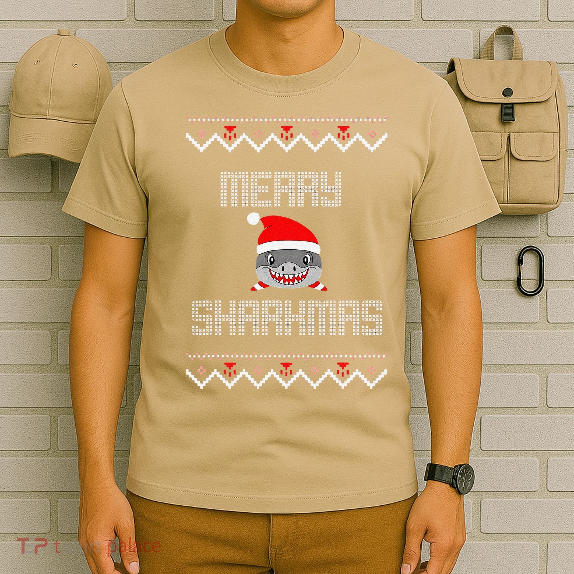 Merry Sharkmas Christmas Funny Shark Ugly Xmas T-Shirt