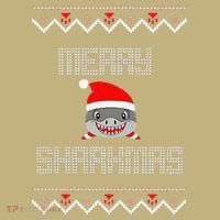 Merry Sharkmas Christmas Funny Shark Ugly Xmas Mousepad thumb 1