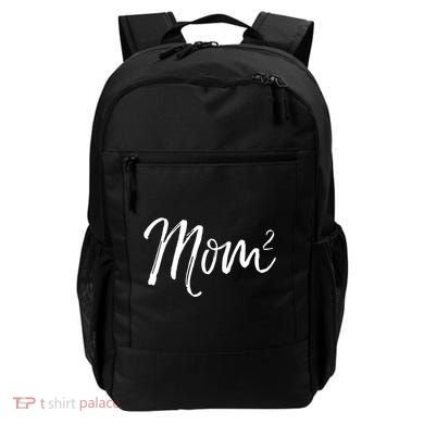 Mom Squared Cute Twin Mom Second Announcet Mom^2 Gift Backpack