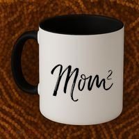Mom Squared Cute Twin Mom Second Announcet Mom^2 Gift Coffee Mug thumb 2