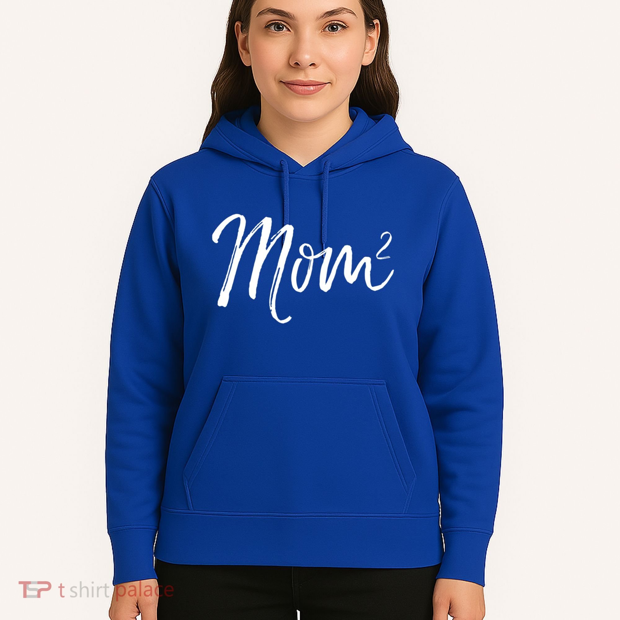 Mom Squared Cute Twin Mom Second Announcet Mom^2 Gift Hoodie