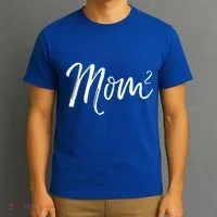 Mom Squared Cute Twin Mom Second Announcet Mom^2 Gift T-Shirt thumb 3