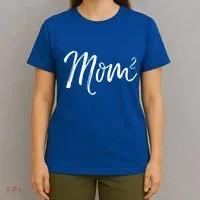 Mom Squared Cute Twin Mom Second Announcet Mom^2 Gift T-Shirt thumb 4