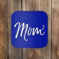 Mom Squared Cute Twin Mom Second Announcet Mom^2 Gift Coaster thumb 0