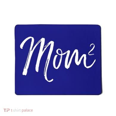 Mom Squared Cute Twin Mom Second Announcet Mom^2 Gift Mousepad