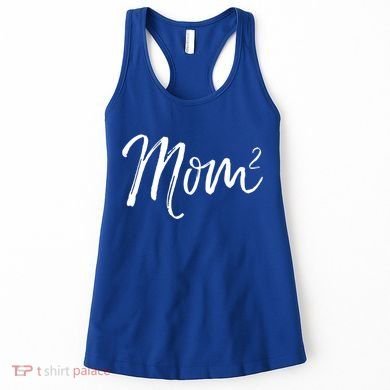 Mom Squared Cute Twin Mom Second Announcet Mom^2 Gift Women's Tank Top