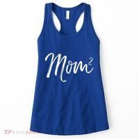 Mom Squared Cute Twin Mom Second Announcet Mom^2 Gift Women's Tank Top thumb 0