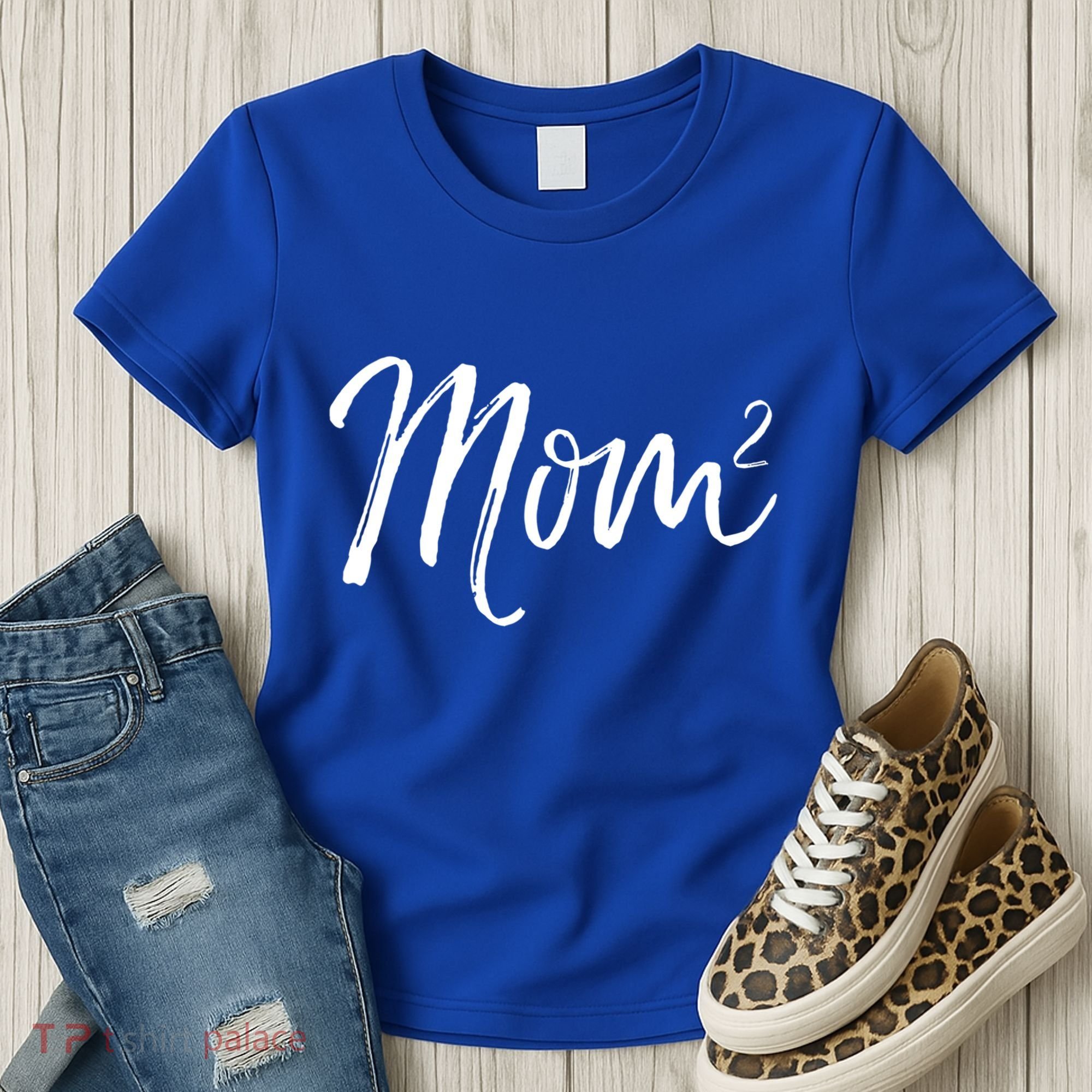 Mom Squared Cute Twin Mom Second Announcet Mom^2 Gift Women's T-Shirt