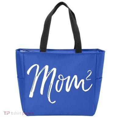 Mom Squared Cute Twin Mom Second Announcet Mom^2 Gift Tote Bag