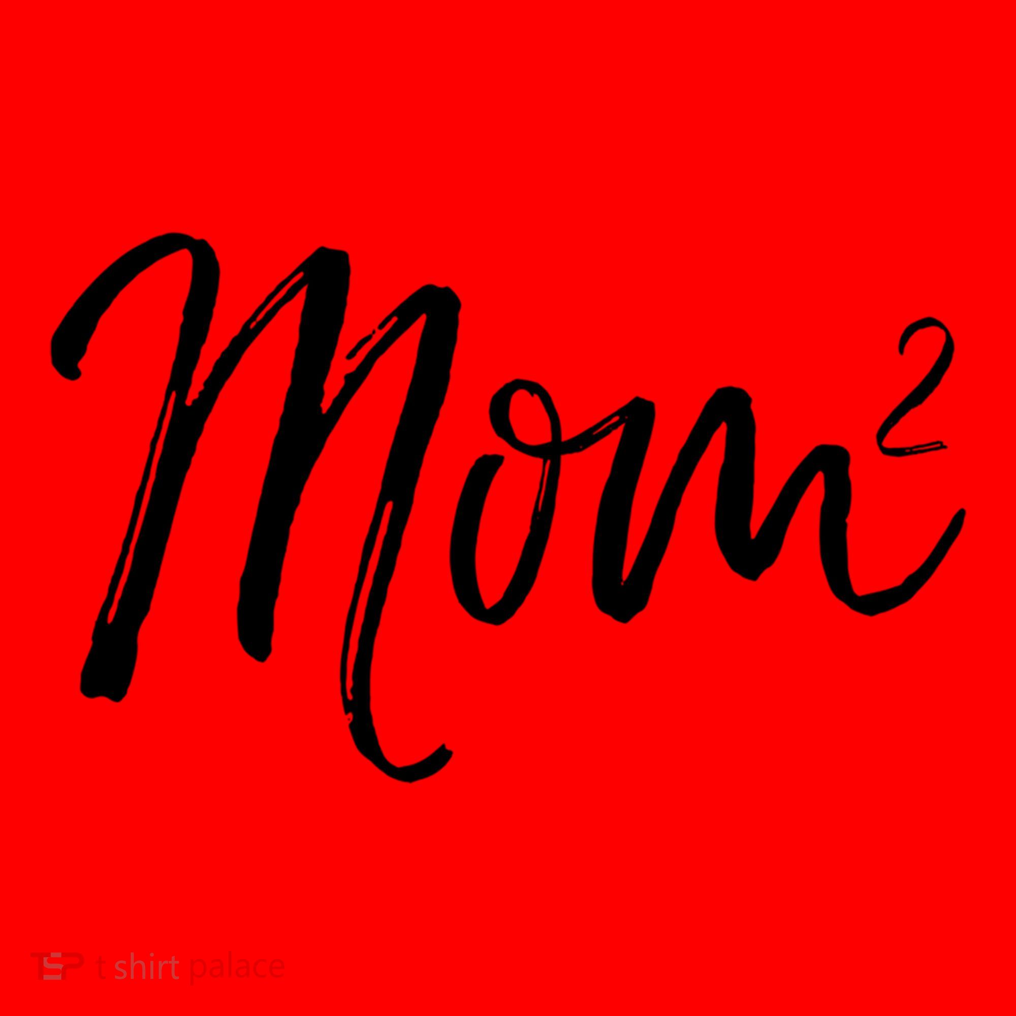 Mom Squared Cute Twin Mom Second Announcet Mom^2 Gift Santa Hat