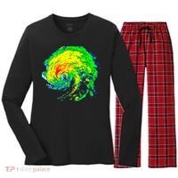Meteorologist Storm Chasing Weather Radar Image Women's Long Sleeve Flannel Pajama Set  thumb 0