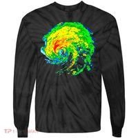 Meteorologist Storm Chasing Weather Radar Image Tie-Dye Long Sleeve Shirt thumb 0