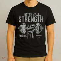 My Strength Christian Bible Gym Workout Weightlifting  T-Shirt thumb 3