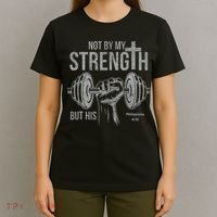 My Strength Christian Bible Gym Workout Weightlifting  T-Shirt thumb 4
