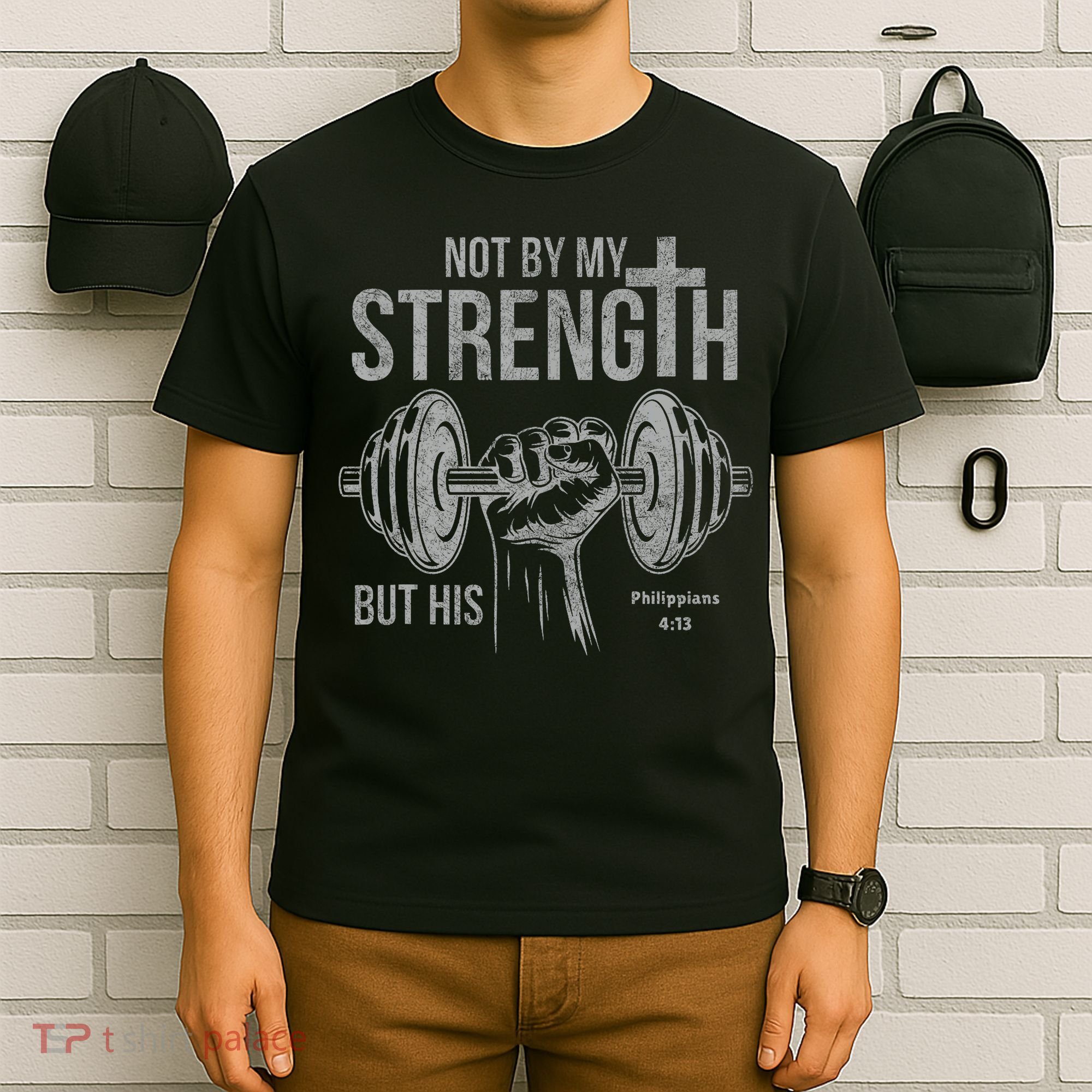 My Strength Christian Bible Gym Workout Weightlifting  T-Shirt
