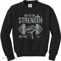 My Strength Christian Bible Gym Workout Weightlifting  Kids Sweatshirt thumb 0