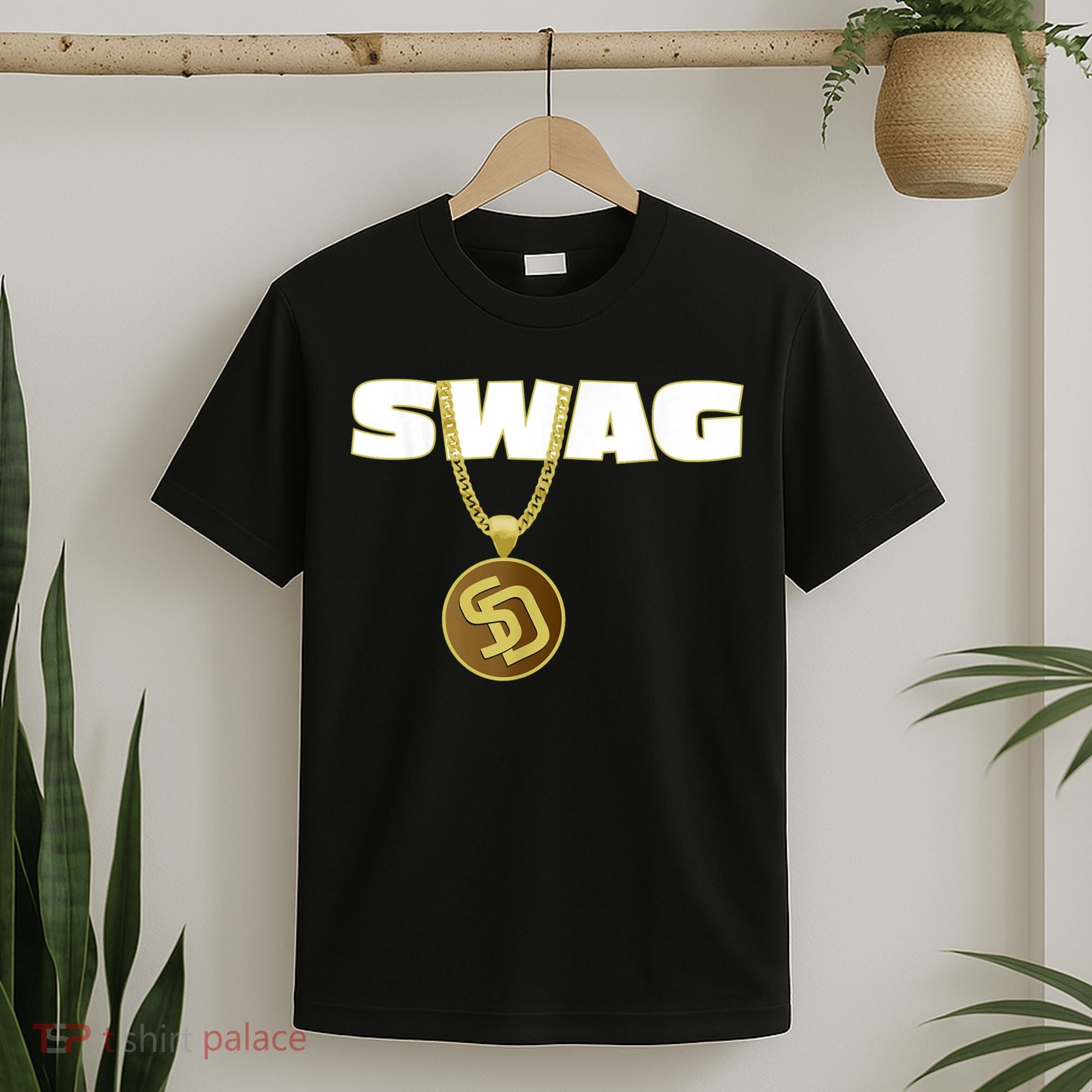 Mens Swags Chain San Diego SD Baseball Home Run Kids Boys T-Shirt