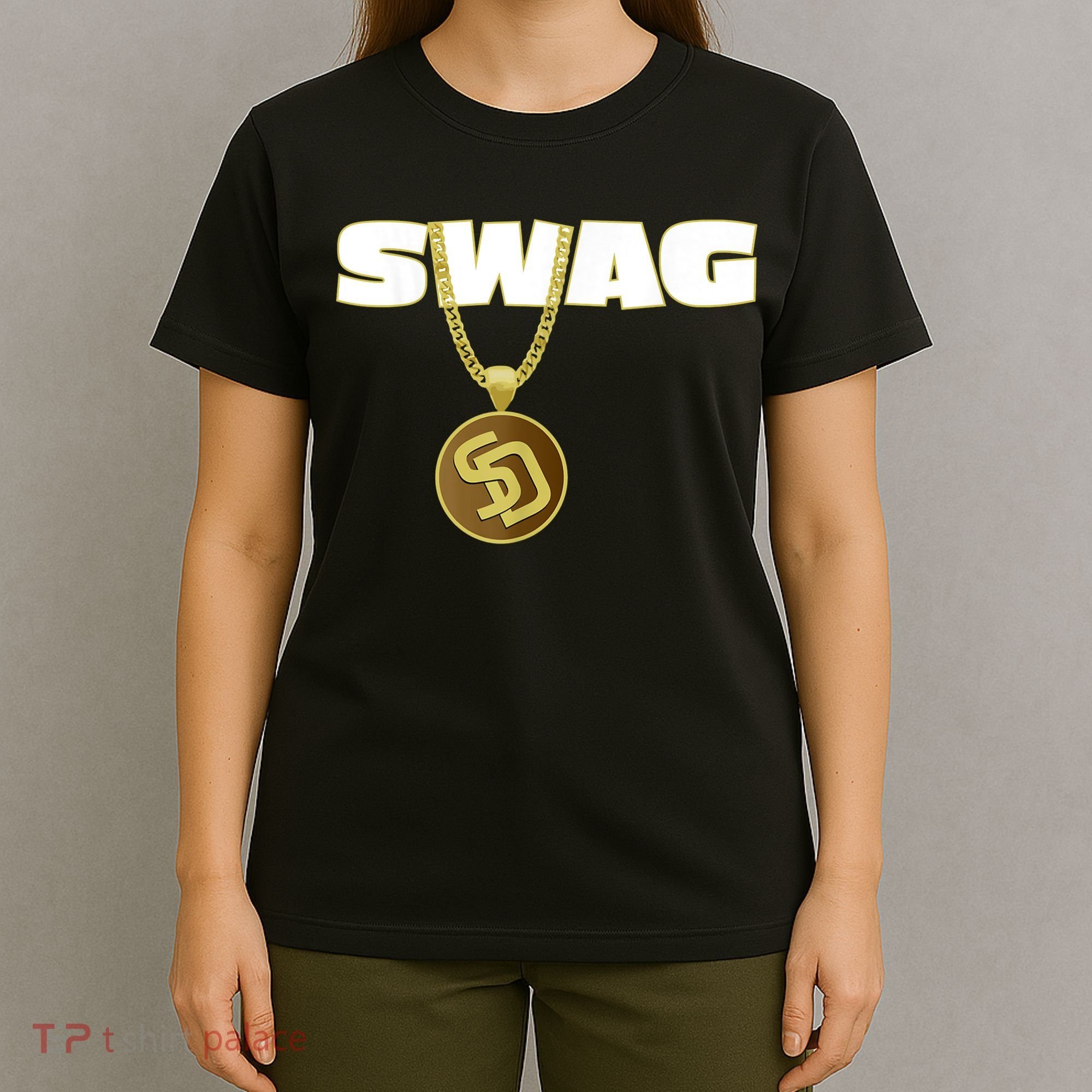Mens Swags Chain San Diego SD Baseball Home Run Kids Boys T-Shirt