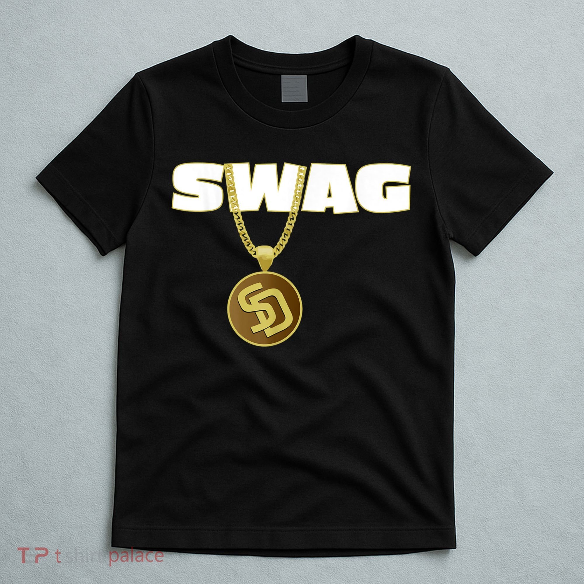 Mens Swags Chain San Diego SD Baseball Home Run Kids Boys T-Shirt